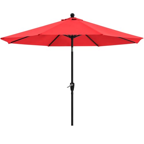 Image of ABCCANOPY 7.5FT Patio Umbrella Outdoor 6 RibsTable Umbrella(Red) | Fade & UV Resistant Fabric,6 Fiberglass Ribs,Smooth Crank System,Wind Resistance,Great for Patio,Backyard,Garden,Deck