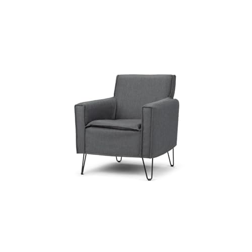 Sillón moderno gris con patas de metal miniatura 1