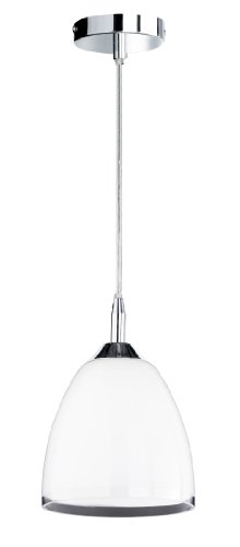 Preisvergleich Produktbild Honsel Leuchten Pendelleuchte chrom, Glas weiß glänzend, Rand klar 63741