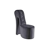 Best Master Furniture Tristram 19' Velvet High Heel Shoe Chair in Gray