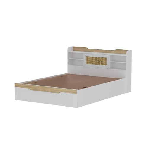 Image of Wakefit Bed | 3 Yr Warranty | Bed Queen Size, Comes with Storage Box, Noise-Free, Density: 680-750 kg /m, Termite & Borer Resistant, Fits Mattresses Up to 8 inches (Halos 78 x 60 - Frosty White)