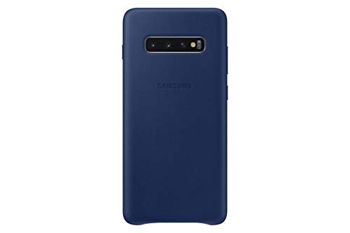 SAMSUNG Original Galaxy S10+ Protective Leather Back Cover Case, Navy Blue