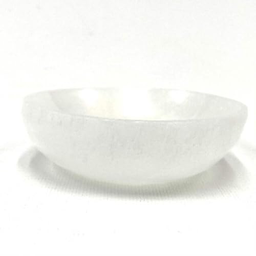 Shallow Flat Selenite Bowl Dish 3.95