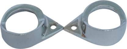 WHEETOYKARTWHEETOYKART Brass Parking Grill Shade CP Set of 2 for Bullet Heavy Duty Bike Headlight Grill (Silver)