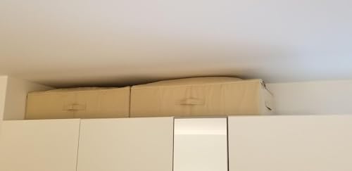 iwill CREATE PRO 2er-Pack, faltbare Aufbewahrungsboxen mit Deckel unter dem Bett, platzsparende Aufbewahrungsboxen für Schlafzimmer, Kleiderschrank, Dachboden, Beige