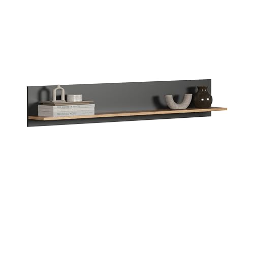 trendteam smart living - Esteban - Wandregal - Anthrazit/Evoke Eiche -...