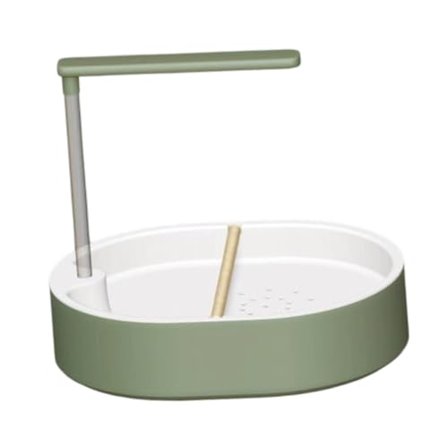 JAYIOLA Parrot Bañera Automática para Ave Percha Cómoda Tubo de Doble Salida Bomba de 5W Integrada Material PP Adecuado para Aves Y Entretenimiento, Style a