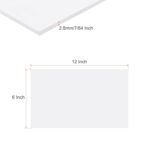 Image of Expanded PVC Plastic Sheet 7 /64 inch Thick, 6 inchx12 inch Lightweight Rigid Foam Sheet, [for Crafts Signage Displays Digital Screen Printing] - White / 3 Pcs
