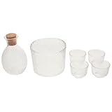 Gatuida 6 Stück Japanisches Sake Gehämmert aus Glas mit Karaffe und Kleinen Bechern Transparent Vielseitig für Tee Wein und Sake bei Zuhause und Gaststätten