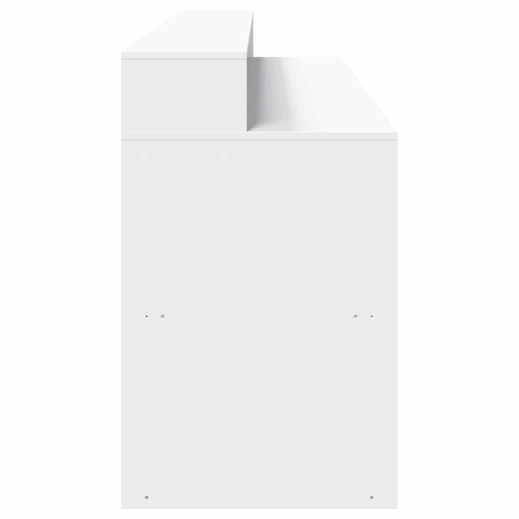 vidaXL Biurko z podświetleniem LED, białe, 200x55x91 cm