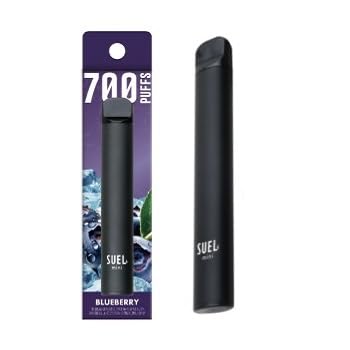 SUEL mini 電子タバコ 使い捨て VAPE 持ち運び シーシャ 水蒸気タバコ ベイプ 節煙 禁煙サポート ニコチンなし タールなし 正規品 (ブルーベリー)