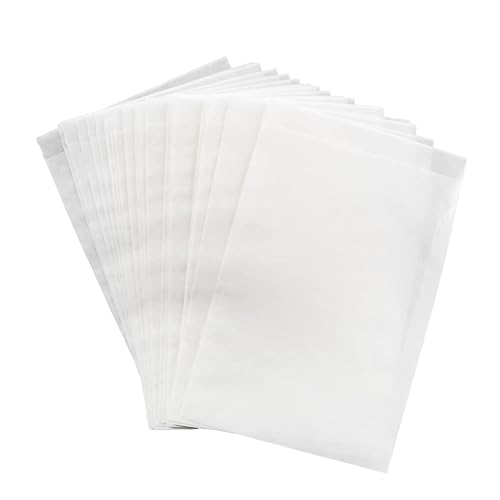 Bolsas de papel pergamino blancas translúcidas, 25 unidades: bolsa plana con solapa para semillas, alimentos, fotos, regalos pequeños, sobres sin grasa, decoración personalizada, 16,2 x 23 cm