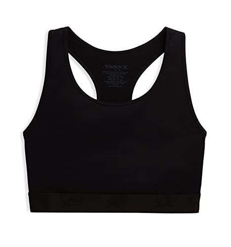 TomboyX Racerback Compression Bra Top for Women, Full Coverage Gender