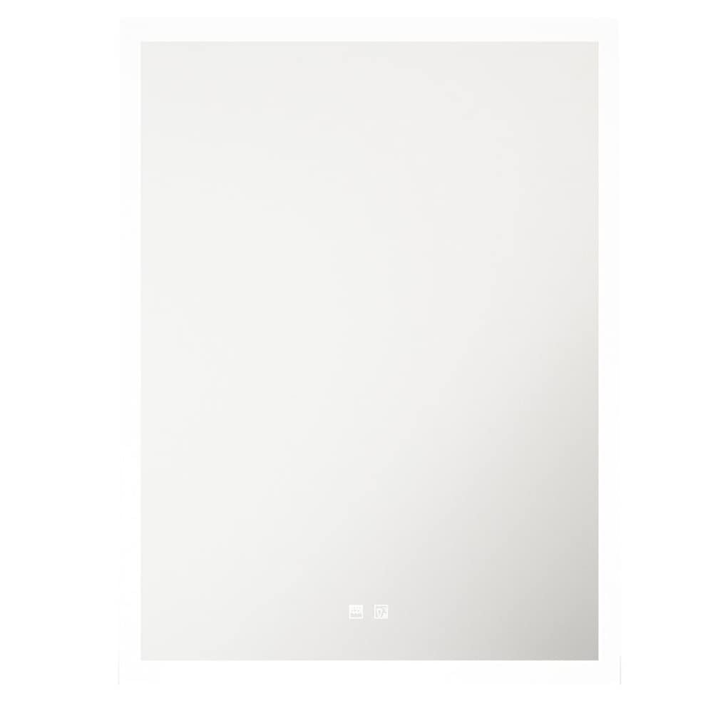 Loops 600 x 800mm IP44 LED Bathroom Mirror & Demister - Tunable White Diffused Border - Rectangle Illuminated Mirror - Portrait