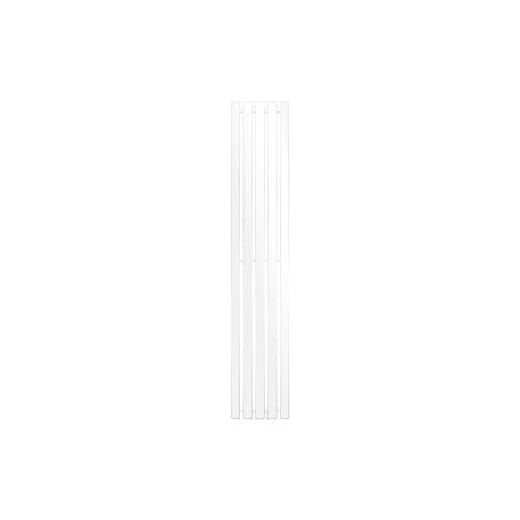 LuxeBath Radiador Toallero Stella para Baño 1400 x 260 mm Blanco de Panel Plano, Conexión Central, Calentador Secador de Pared Calefacción Monocapa Vertical para Toallas con Kit de Montaje Incluído