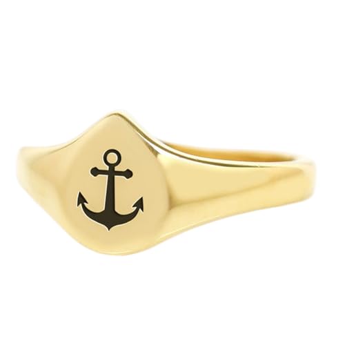 Bague ancre poire en argent 925 et chevalière vintage pour homme et femme