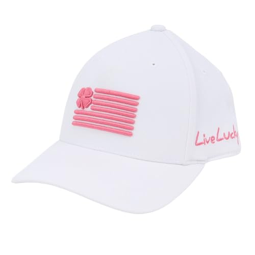 Image of Black Clover Clover Nation 21 White Hat with Desert Rose Clover Flag Snapback Adjustable