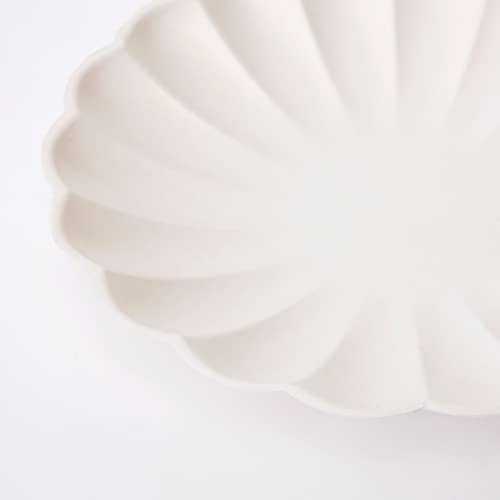 Meri Meri Cream Simply Eco Small Plates - Pack of 6 - Unique Scallop Edge