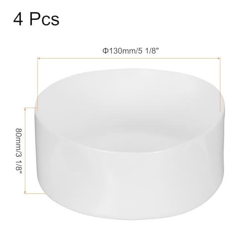 Image of uxcell 4pcs Rubber End Caps 130mm(5 1 /8 Inch) ID x 80mm(3 1 /8 Inch) H Vinyl Round End Cap Cover Screw Thread Protectors White
