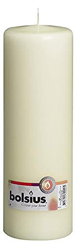 BOLSIUS Ivory Pillar Candle Large - 3 x 10 Inches - 115 Hours Burn Time - Premium European Quality - Smooth And Smokeless Flame - Relight Unscented Wedding, Dinner, Party, And Special Occasion Candle