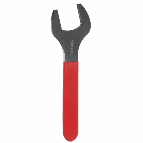 HARFINGTON Single Open End Wrench 36mm Metric 15 Degree Offset Angle U-Shaped Open Ended Spanner Small Flat Head Blackening Wrench with Red Shank for Automotive Repair Furniture Assembly