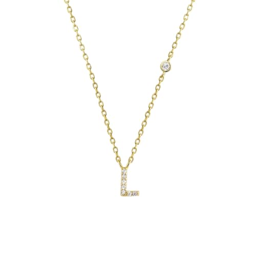 Pendentif Monogramme Alphabet AZ Zircon CZ en argent sterling pour femme