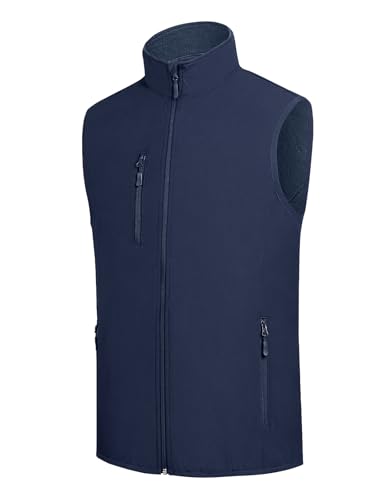 Image of fit space Men's Lightweight Vest Softshell Sleeveless Windproof Jacket with Zipper Pcoket Cycling Travel Hiking Running Golf