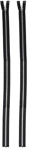 Coats & Clark Inc. Coats & Clark F25A 24-2 Heavyweight Aluminum Separating Metal Zipper, 24", Black (Pack of 2)