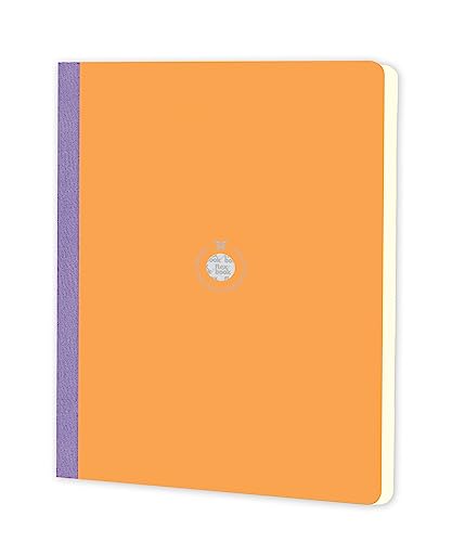 Image of flexbook Smartbook Notebook Ruled Orange | A4 | 21x29cm | 160 pages | 70gsm Fabriano Ivory Paper | Colorful Eco Paper Cover | with Purple linen spine