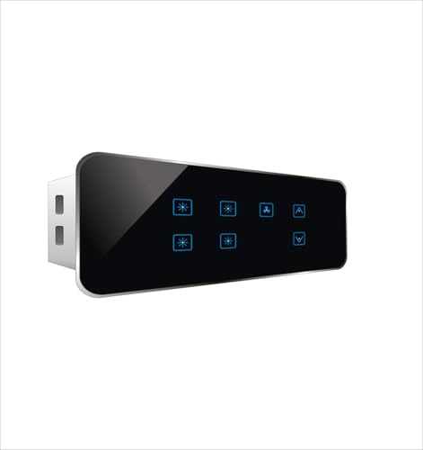 Image of Carolight Remote Controlled Touch Switch Board of 8-Module Size for 4 Lights and 1 Fan of Black Color
