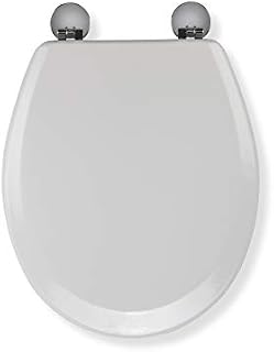 Croydex WL600722H Flexi-Fix Como Always Fits Never Slips Anti Bacterial Toilet Seat, Wood, White, 43 x 36.5 x 6 cm