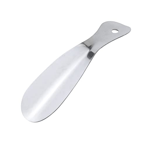 Antrader 7.5 Inch Length Metal Shoe Horns Portable & Durable Shoe Horn for Kids Men Women Silver Tone 1pcs