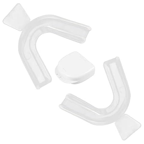 Thermoplastic Teeth Whitening Mouth Trays, Tooth Mouth Guard Whitening Teeth Trays with Case Mold Dental Oral Care Kit for Sports, Teeth Grinding Guard at Night for Sleep Well Smile (2 Pieces) Cover