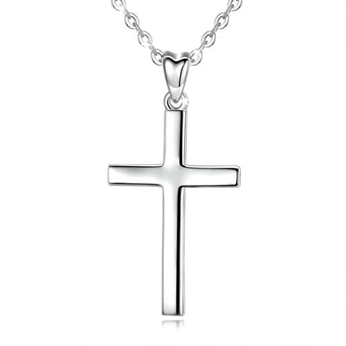 Collier argent sterling 925 massif grand pendentif croix petits colliers minimalistes fins