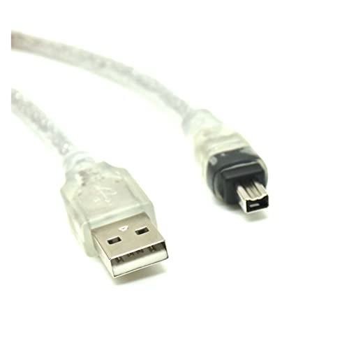 Skcvmn USB Male to Firewire IEEE 1394 4 Pin Male ILink Adapter Cord Firewire 1394 Cable Compatible with SO-NY DCR-TRV75E DV Camera Cable 120cm