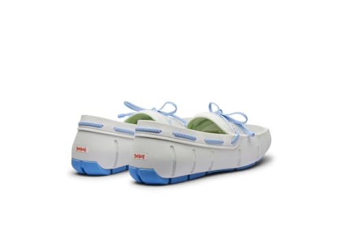 SWIMS Mens Braided Lace Shoes for Men, Casual Beach Loafer, Comfortable Summer Shoe, Stylish Lightweight Walking Footwear (White,8)3