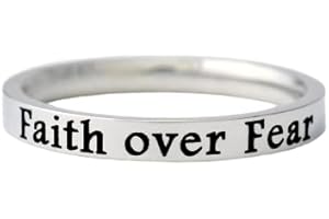 Faith Over Fear Ring: Stainless Steel Reminder of Courage and Hope
