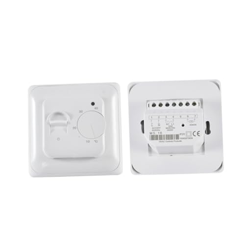 Angoily 電気床暖房センサー コントローラーサーモスタット 電気床暖房サーモスタット ホームプログラマブルサーモスタット 外部センサー ホームサーモスタット 家庭用サーモスタット 白い