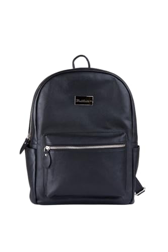 Image of Bellish Altair Genuine Leather Backpack | Black | Laptop Backpack for Men & Women | Spacious Office Travel Bag with Laptop Compartment | Durable Stylish Everyday Backpack