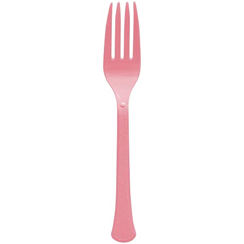 Amscan 8017.109 Premium New Pink Plastic Forks, 50ct