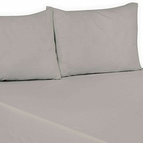 Flat Sheet Plain Dyed Polycotton Bedsheet Super Soft Easy-Care Bedlinen Non-iron Flat Sheets/Top Sheets in Single-Double-King-Super king (Grey, Super King)