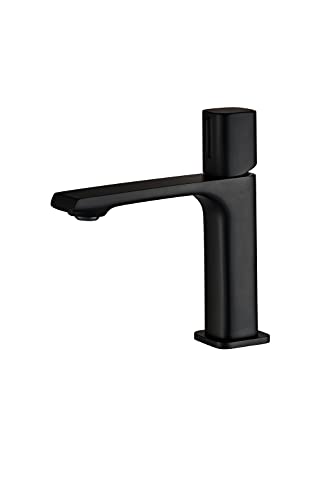 Sepio ESPO Waschtischarmatur, schwarz, matt, niedrig, Einhebel, Moderne Waschtischarmatur, PZH geprüft, Messing, Edelstahl, für Küche, Bad, Armaturen, ONE hit! Cover