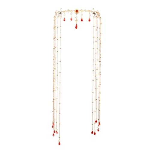 Chaîne de tête mariage et coiffure de mariée bohème avec pendentif goutte