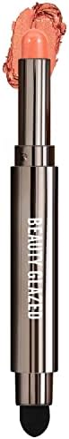 Beauty Glazed 2 in 1 Cream Eyeshadow Stick with Makeup Sponge Brush Matte Shimmer Cream Eyeshadow Pencil Crayon Eye Brightener Stick, Cruelty-Free Cosmetics Eye Shadow Stick Makeup (02 ORANGE)