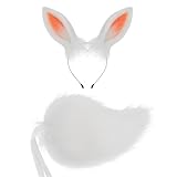 Rabbits Costume Set Plush Animal Ear Hairband Tail Halloween Costume Accessories For Girl Cosplay Novelty Special Use Clothing