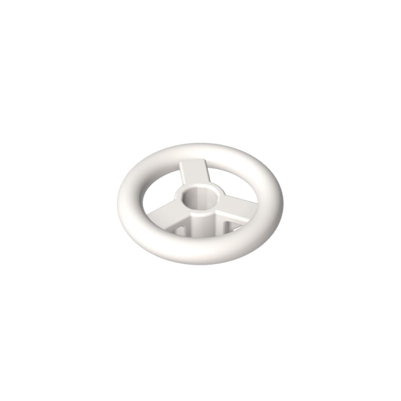 Gobricks Transportation 2X2 Small Steering Wheel 50PCS Compatible with Lego GDS-2131 Classic Bulk Toy MOC Color:White