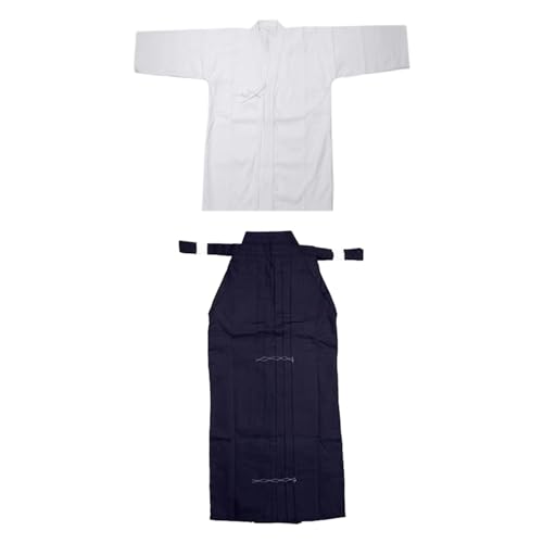 Ensemble Kendo en polyester résistant avec hakama bleu et veste kimono - 7
