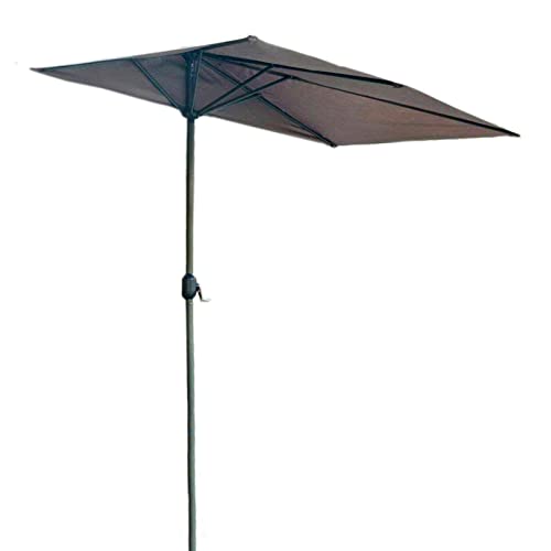 Parasol de jardin beige CLSDRZC 2,5x1,2 m demi-parasol de balcon rectangulaire étanche avec côtes