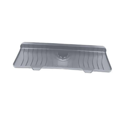 Protector de salpicaduras para grifo en silicona gris de 36 cm con orificio ajustable 2