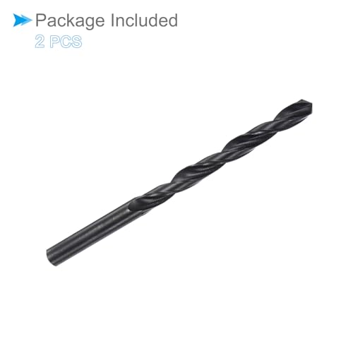 CoCud 6542 Hochgeschwindigkeitsstahl Spiralbohrer, Durchmesser 6,3 mm, Länge 100 mm, Schwarzoxid gerade Spiralbohrer - (Anwendungen: für Metall, Holz, Kunststoff, Aluminium), 2 Stück